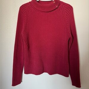 Lands' End Burgundy Ribbed Sweater